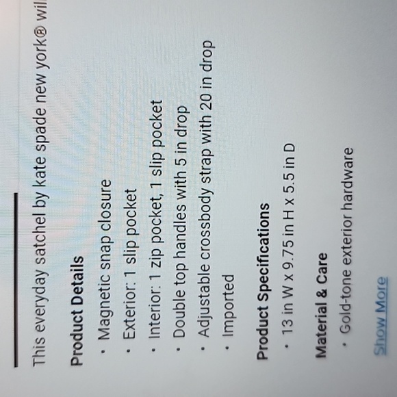 Kate spade toujours large satchel - Picture 3 of 9